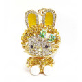 2015 hot sale souvenir items custom rhinestone rabbit keychain made in china